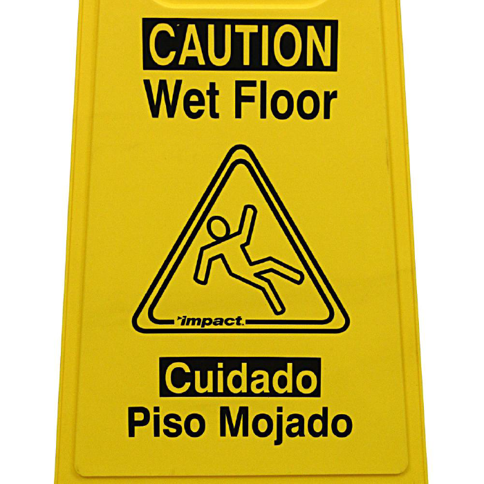 SEÑAL DE PISO MOJADO BILINGÜE